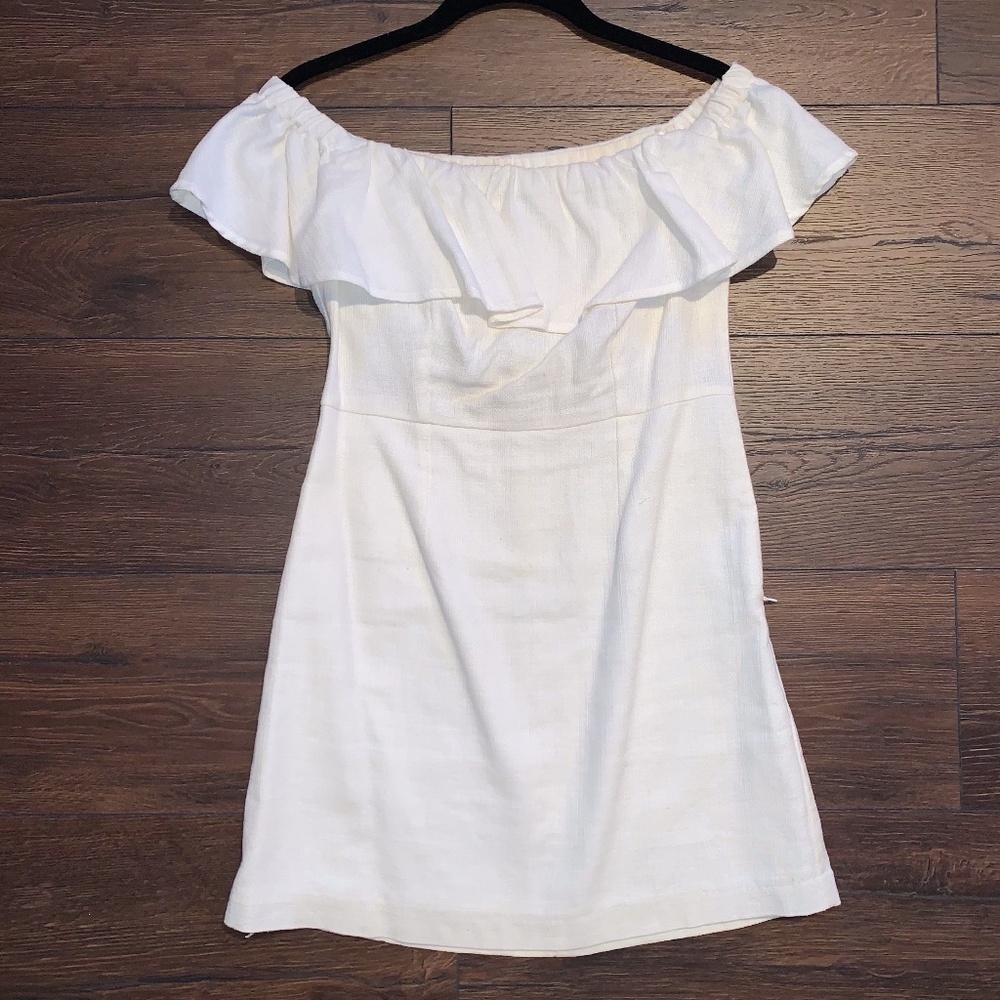 Off the Shoulder Off-White Dress